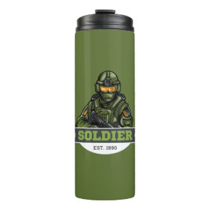 Soldat-Taktisches Logo – Militäremblem-Design Thermosbecher