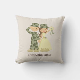 Soldat und Braut Hochzeitskissen Kissen