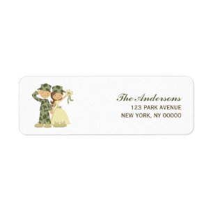 Soldat und Bride Wedding Address Return Labels