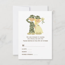 Soldat und Bride Wedding RSVP Cards Karte