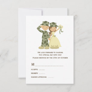 Soldat und Bride Wedding RSVP Cards Karte