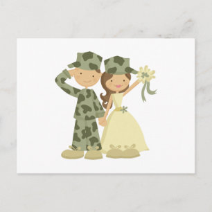 Soldat und Bridge-Hochzeitskarten Einladungspostkarte