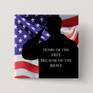 Soldat und Flagge Button