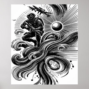 Soldat und Sonnenkunst Poster