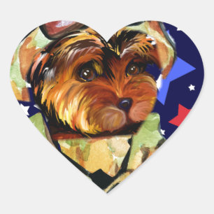 SOLDAT YORKIE POO Herz-Aufkleber