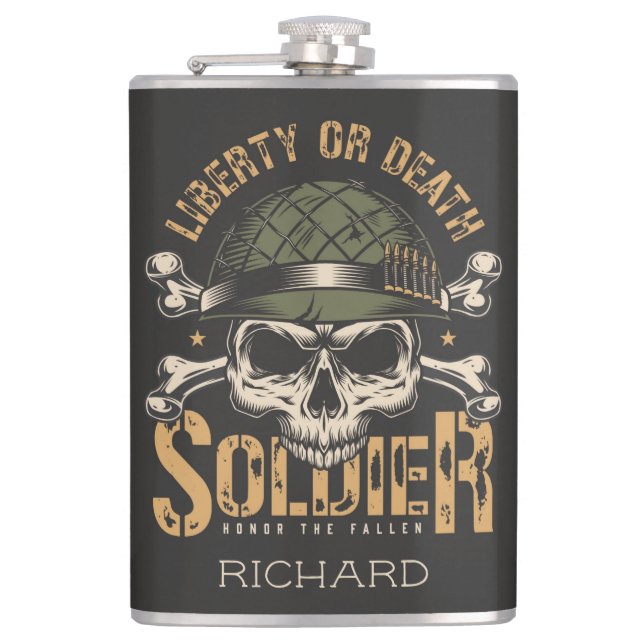 Soldat Zitat Flachmann (Vorderseite)