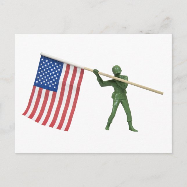SoldatAmerikanische Flagge1072509 Postkarte (Vorderseite)