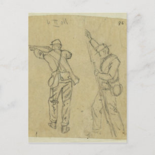 Soldaten beim Feuern Postkarte