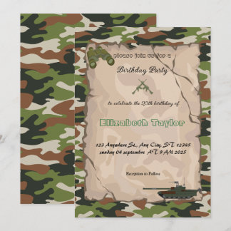 Soldaten der Armee zum Geburtstag Einladung