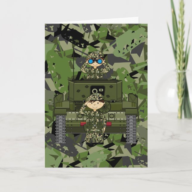 Soldaten der britischen Armee und Tankkarte Karte (Vorderseite)