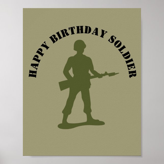 Soldaten der grünen Armee Personalisiert Geburtsta Poster (Vorne)