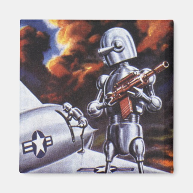 Soldaten der Vintagen Science Fiction Magnet (Vorne)
