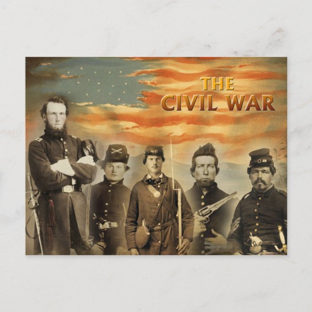 Soldaten des Zivilen amerikanischen Krieges Postkarte (Vorderseite)