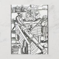Soldaten, die eine Kanone feuern