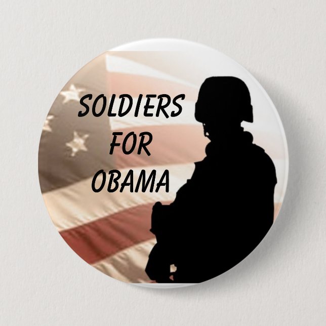 Soldaten für OBAMA Button (Vorderseite)