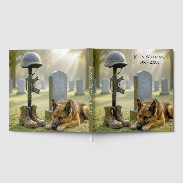 Soldaten-Grabstätte mit Hund Gästebuch (Voll)