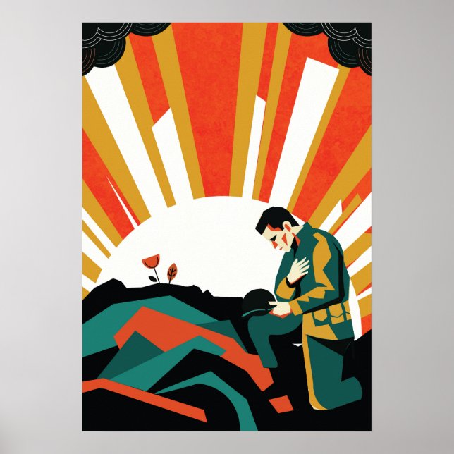 Soldaten-Illustrationsposter Poster (Vorne)