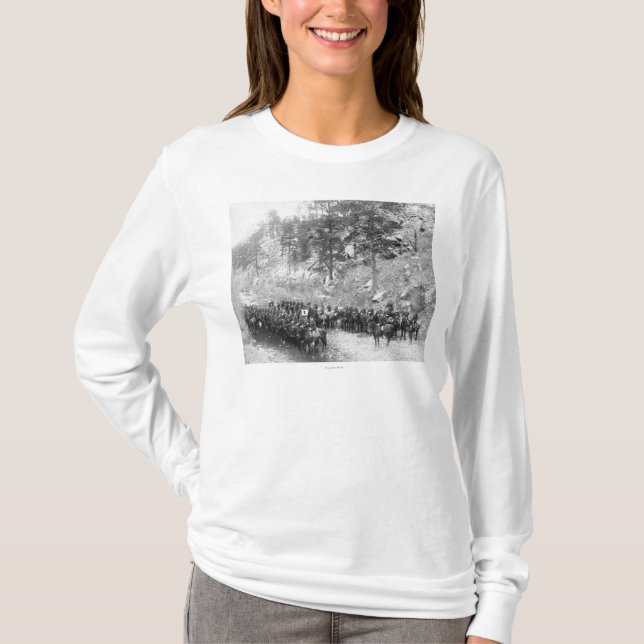 Soldaten in der Reihen-zu Pferd Fotografie T-Shirt (Vorderseite)