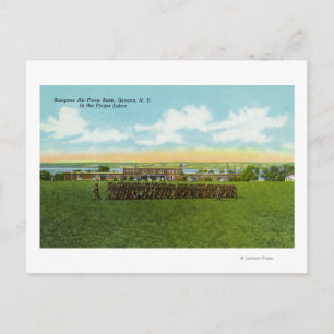 Soldaten marschieren in der Formation Postkarte