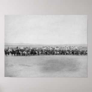 Soldaten mit 70 Lakota Inder-Pfadfindern Poster