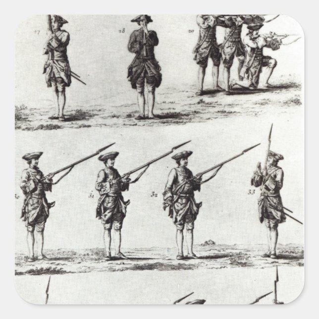 Soldaten mit Bajonetten Quadratischer Aufkleber (Vorderseite)