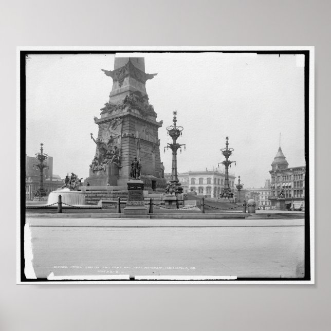 Soldaten Seemannsdenkmal, Indianapolis, Vintag Poster (Vorne)