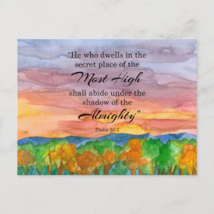 Soldatenpsalm 91 Schrift Bibelvers Sonnenuntergang Postkarte