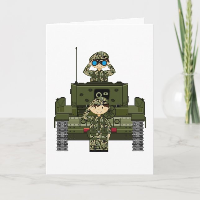 Soldats de l'armée britannique et carte à réservoi (Devant)