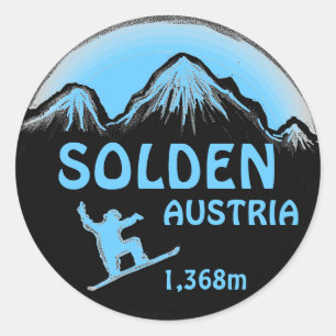 Solden Austria hellblaue Snowboard Art Aufkleber