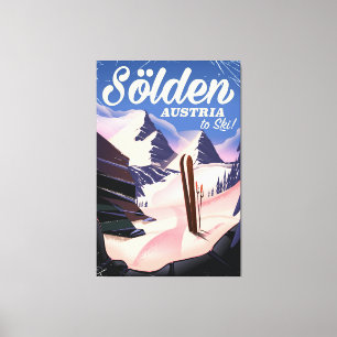 Sölden Österreich Vintage-Skiplakat Leinwanddruck