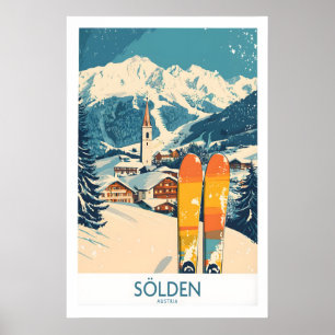 Sölden Ski Plakat Österreich 1