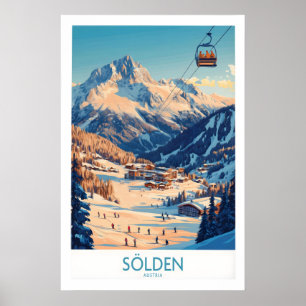Sölden Ski-Wandkunstplakat Österreich 1 Poster
