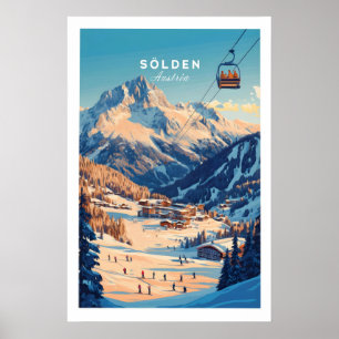 Sölden Ski-Wandkunstposter Österreich 1 Poster