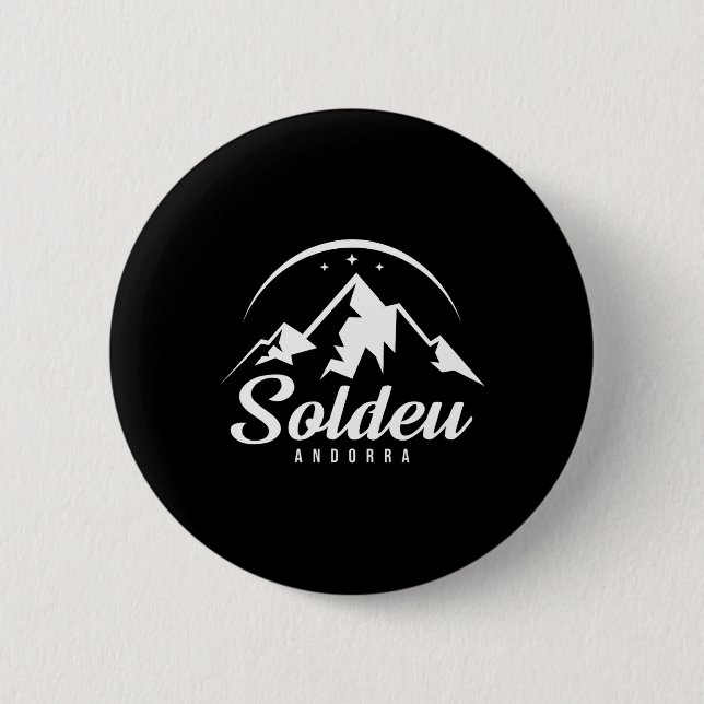 Soldeu Andorra Skigebiet Snowboarden Button (Vorderseite)