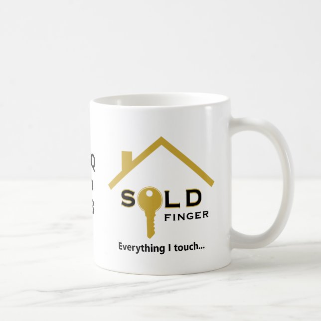 SOLDFINGER Fun Real Anwesen Agent Realtor Kaffeetasse (Rechts)