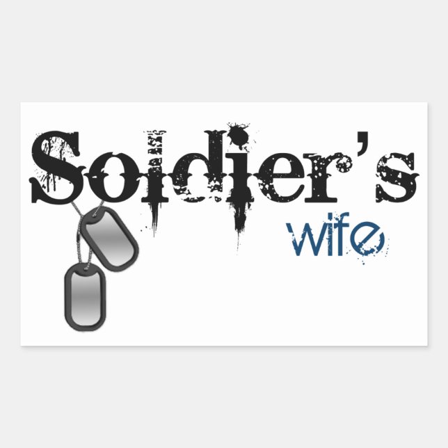 Soldier-Ehefrau Rechteckiger Aufkleber (Vorderseite)