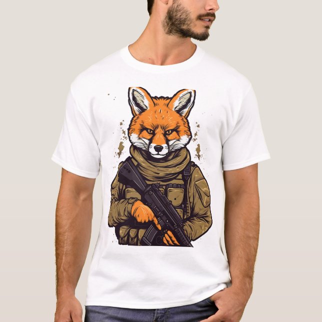 Soldier Fox Army Military Fox T-Shirt (Vorderseite)