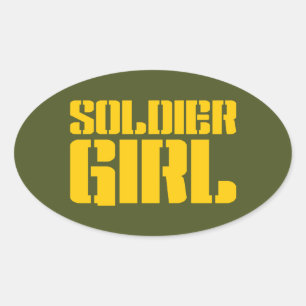 SOLDIER GIRL OVALER AUFKLEBER