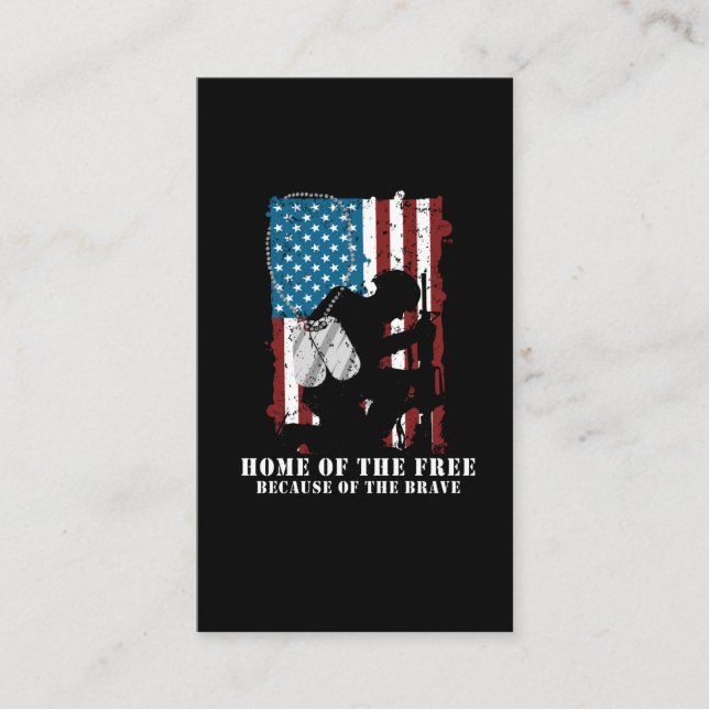 Soldier Proud Veterans Day American Flag Visitenkarte (Vorderseite)