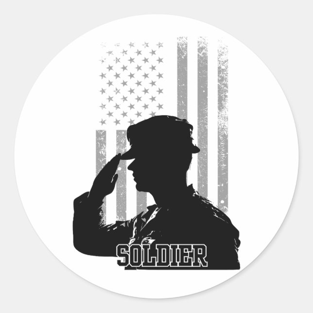 Soldier Runder Aufkleber (Vorderseite)