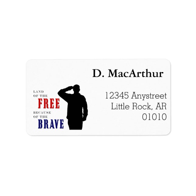 Soldier Salute Address Labels Adressaufkleber (Vorne)