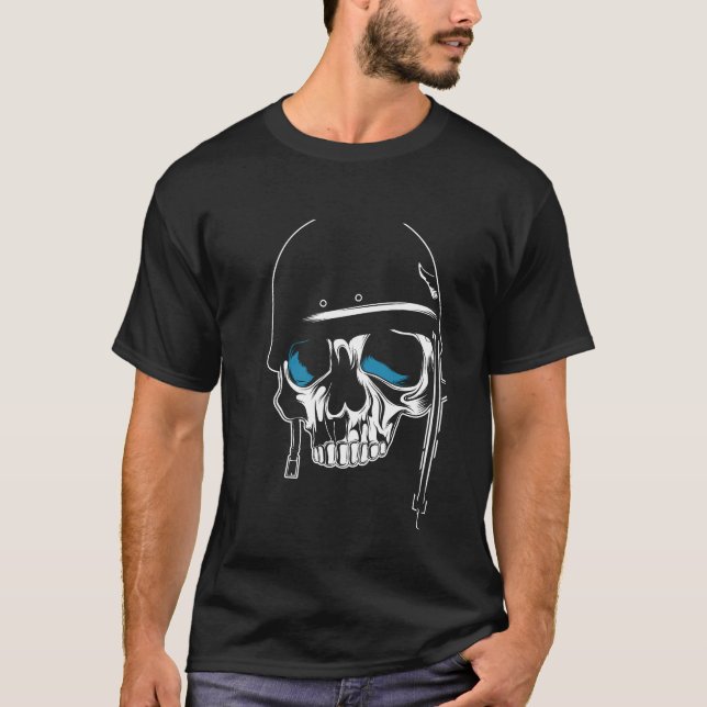 Soldier Skull Moderne Schwarze Kunst farbenfroh T-Shirt (Vorderseite)