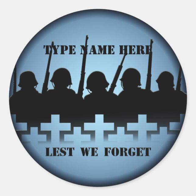 Soldier Tribute Stickers, damit wir nicht vergesse Runder Aufkleber (Vorderseite)
