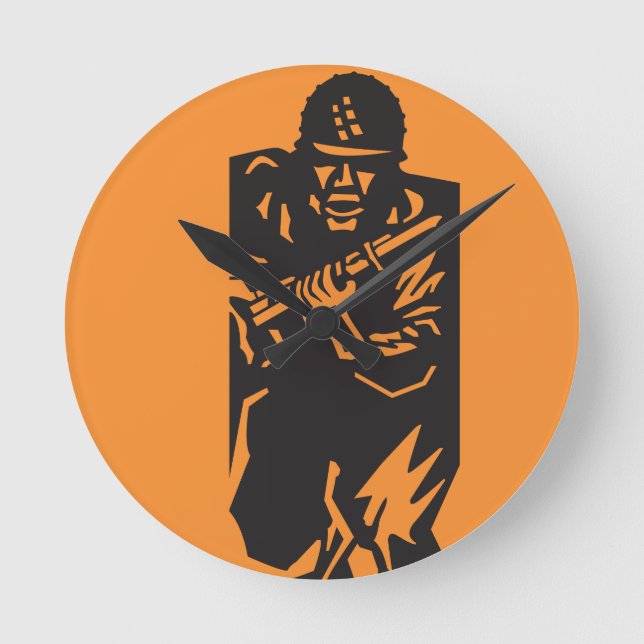 Soldier Wall Clock Runde Wanduhr (Vorderseite)