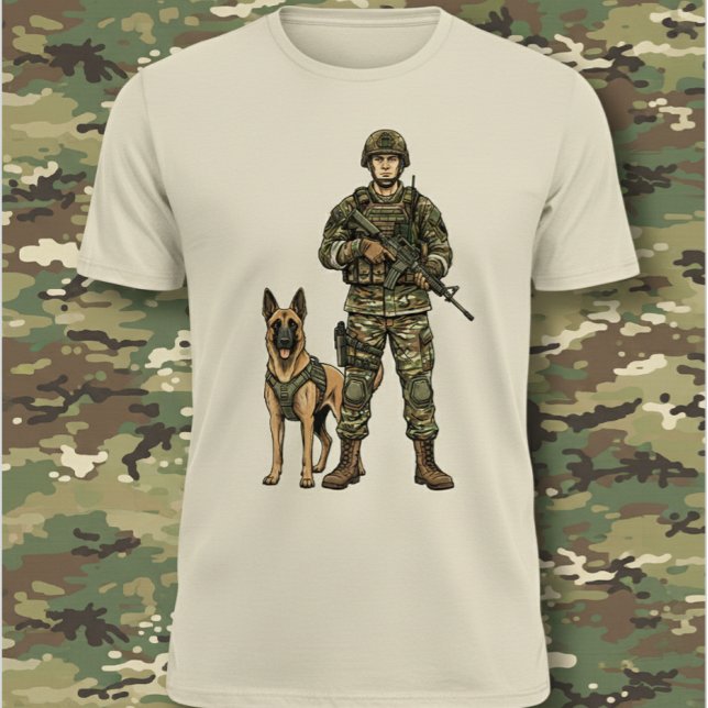 Soldier with Military Dog T-Shirt (Von Creator hochgeladen)