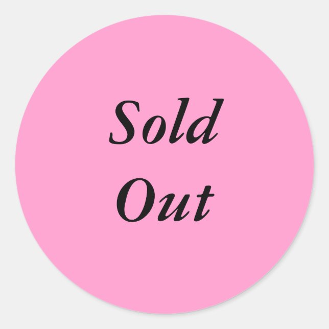 SoldOut Runder Aufkleber (Vorderseite)