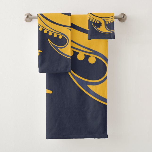 Soleil Abstrait, élégant, ornemental en bleu, jaun (En situation)