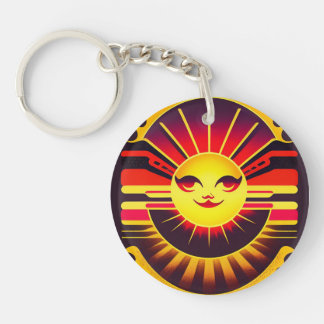 Soleil brillant avec visage lumineux