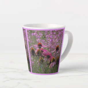 Soleil Casquette Fleurs Collage Latte Mug