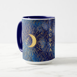 Soleil céleste et lune personnalisés 15 oz de Mug